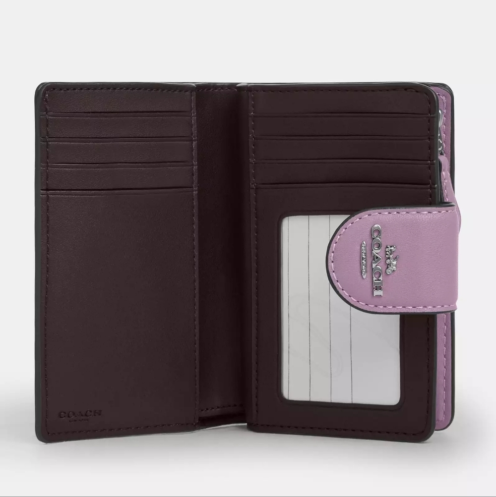 New! Coach Purple Women's Corner Zip Wallet - Picture 2 of 2